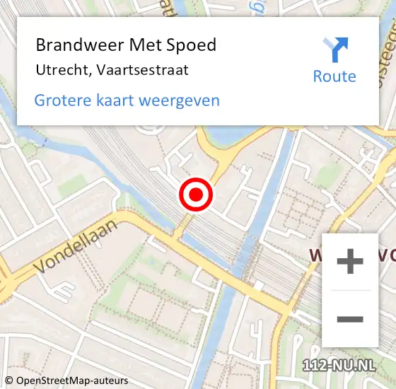 Locatie op kaart van de 112 melding: Brandweer Met Spoed Naar Utrecht, Vaartsestraat op 3 augustus 2019 08:30