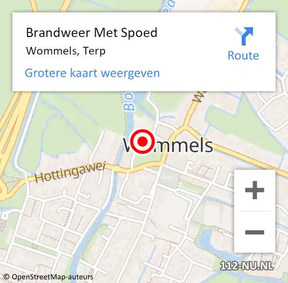 Locatie op kaart van de 112 melding: Brandweer Met Spoed Naar Wommels, Terp op 3 augustus 2019 09:00