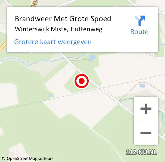 Locatie op kaart van de 112 melding: Brandweer Met Grote Spoed Naar Winterswijk Miste, Huttenweg op 9 april 2014 15:32