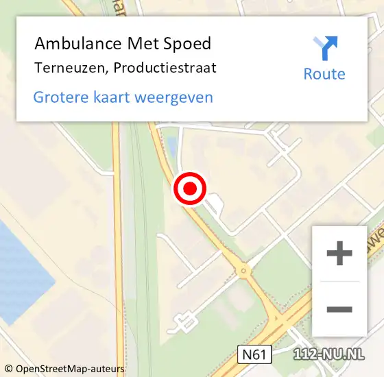 Locatie op kaart van de 112 melding: Ambulance Met Spoed Naar Terneuzen, Productiestraat op 28 september 2013 07:08