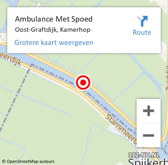 Locatie op kaart van de 112 melding: Ambulance Met Spoed Naar Oost-Graftdijk, Kamerhop op 3 augustus 2019 12:56