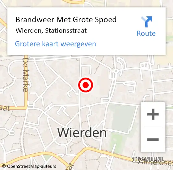 Locatie op kaart van de 112 melding: Brandweer Met Grote Spoed Naar Wierden, Stationsstraat op 28 september 2013 07:12