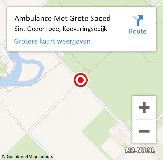 Locatie op kaart van de 112 melding: Ambulance Met Grote Spoed Naar Sint Oedenrode, Koeveringsedijk op 3 augustus 2019 15:11