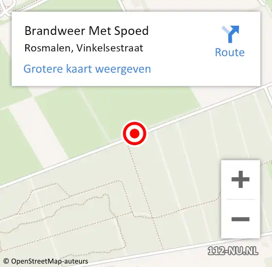 Locatie op kaart van de 112 melding: Brandweer Met Spoed Naar Rosmalen, Vinkelsestraat op 3 augustus 2019 15:33