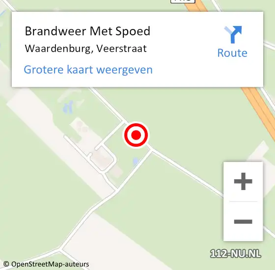 Locatie op kaart van de 112 melding: Brandweer Met Spoed Naar Waardenburg, Veerstraat op 3 augustus 2019 15:43