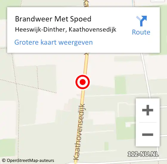 Locatie op kaart van de 112 melding: Brandweer Met Spoed Naar Heeswijk-Dinther, Kaathovensedijk op 3 augustus 2019 15:54