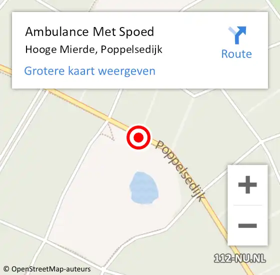 Locatie op kaart van de 112 melding: Ambulance Met Spoed Naar Hooge Mierde, Poppelsedijk op 3 augustus 2019 15:56