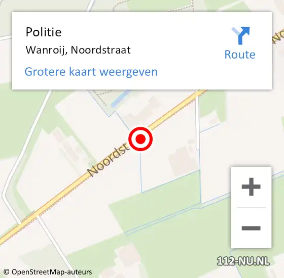 Locatie op kaart van de 112 melding: Politie Wanroij, Noordstraat op 3 augustus 2019 17:15