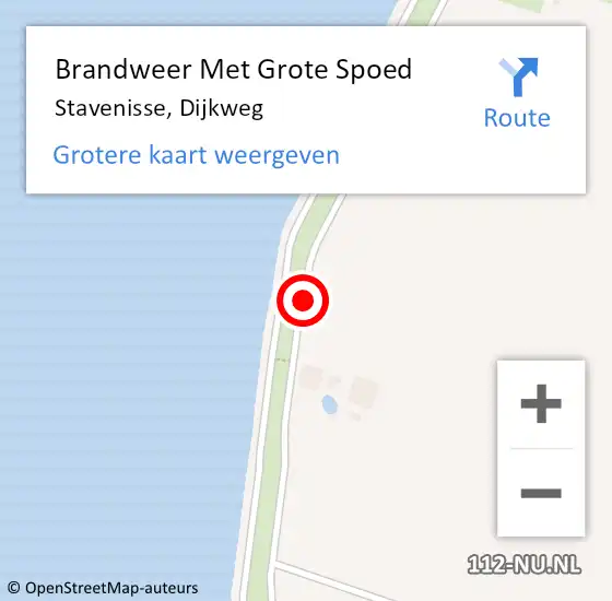 Locatie op kaart van de 112 melding: Brandweer Met Grote Spoed Naar Stavenisse, Dijkweg op 3 augustus 2019 17:34