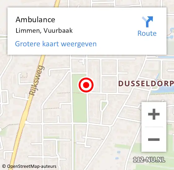 Locatie op kaart van de 112 melding: Ambulance Limmen, Vuurbaak op 3 augustus 2019 21:06
