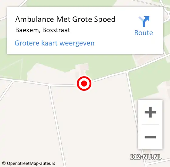 Locatie op kaart van de 112 melding: Ambulance Met Grote Spoed Naar Baexem, Bosstraat op 3 augustus 2019 21:16