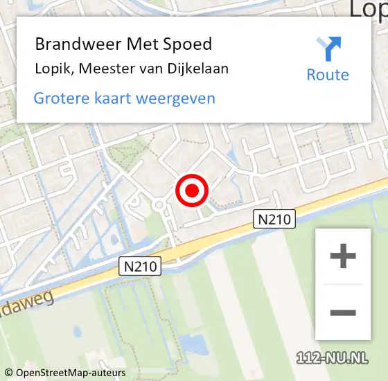 Locatie op kaart van de 112 melding: Brandweer Met Spoed Naar Lopik, Meester van Dijkelaan op 3 augustus 2019 22:04