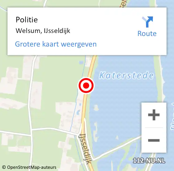 Locatie op kaart van de 112 melding: Politie Welsum, IJsseldijk op 4 augustus 2019 02:04