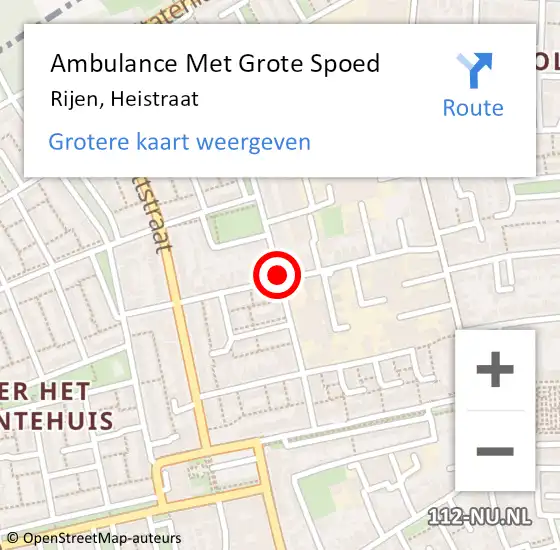 Locatie op kaart van de 112 melding: Ambulance Met Grote Spoed Naar Rijen, Heistraat op 4 augustus 2019 02:30