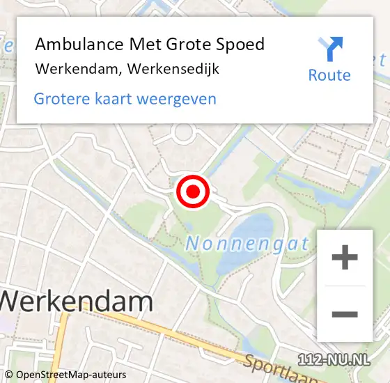 Locatie op kaart van de 112 melding: Ambulance Met Grote Spoed Naar Werkendam, Werkensedijk op 4 augustus 2019 07:18