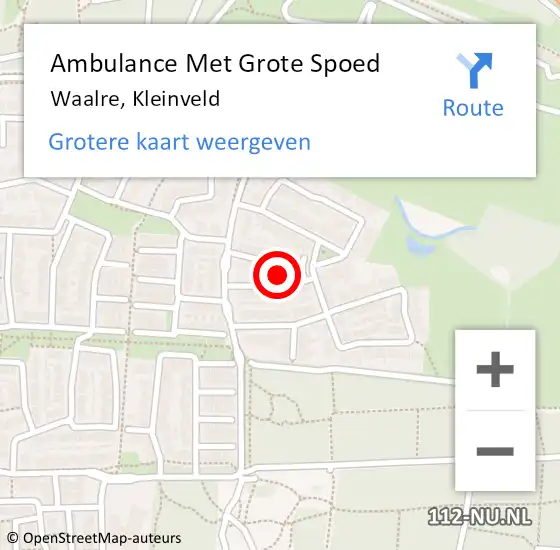 Locatie op kaart van de 112 melding: Ambulance Met Grote Spoed Naar Waalre, Kleinveld op 4 augustus 2019 09:03