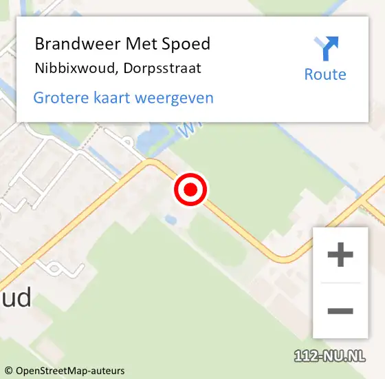 Locatie op kaart van de 112 melding: Brandweer Met Spoed Naar Nibbixwoud, Dorpsstraat op 4 augustus 2019 11:12