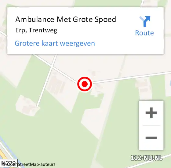 Locatie op kaart van de 112 melding: Ambulance Met Grote Spoed Naar Erp, Trentweg op 4 augustus 2019 13:38
