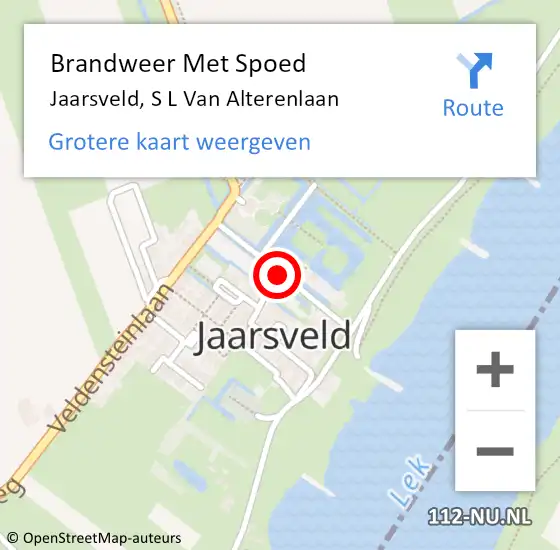 Locatie op kaart van de 112 melding: Brandweer Met Spoed Naar Jaarsveld, S L Van Alterenlaan op 4 augustus 2019 13:50