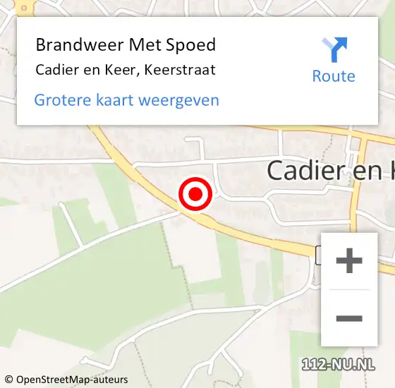 Locatie op kaart van de 112 melding: Brandweer Met Spoed Naar Cadier en Keer, Keerstraat op 4 augustus 2019 14:37