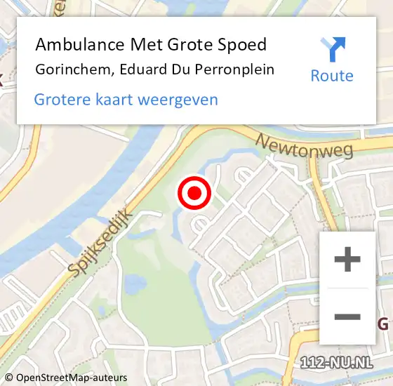 Locatie op kaart van de 112 melding: Ambulance Met Grote Spoed Naar Gorinchem, Eduard Du Perronplein op 9 april 2014 17:21