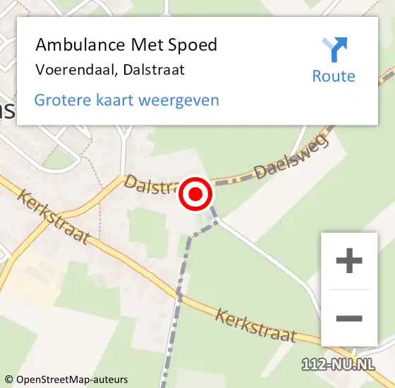 Locatie op kaart van de 112 melding: Ambulance Met Spoed Naar Voerendaal, Dalstraat op 9 april 2014 17:28