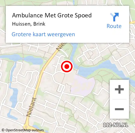 Locatie op kaart van de 112 melding: Ambulance Met Grote Spoed Naar Huissen, Brink op 4 augustus 2019 19:02