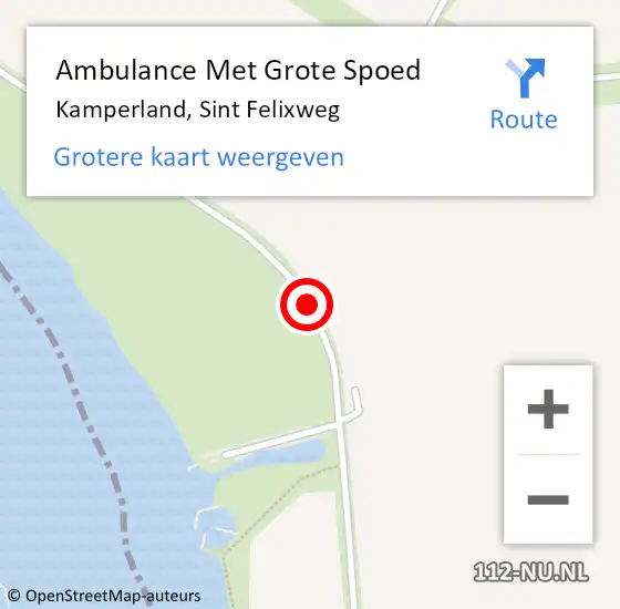 Locatie op kaart van de 112 melding: Ambulance Met Grote Spoed Naar Kamperland, Sint Felixweg op 4 augustus 2019 19:22