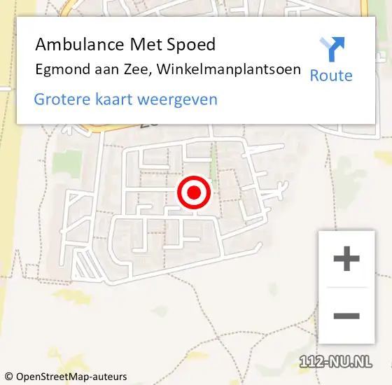 Locatie op kaart van de 112 melding: Ambulance Met Spoed Naar Egmond aan Zee, Winkelmanplantsoen op 4 augustus 2019 19:43