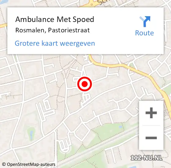 Locatie op kaart van de 112 melding: Ambulance Met Spoed Naar Rosmalen, Pastoriestraat op 4 augustus 2019 20:16