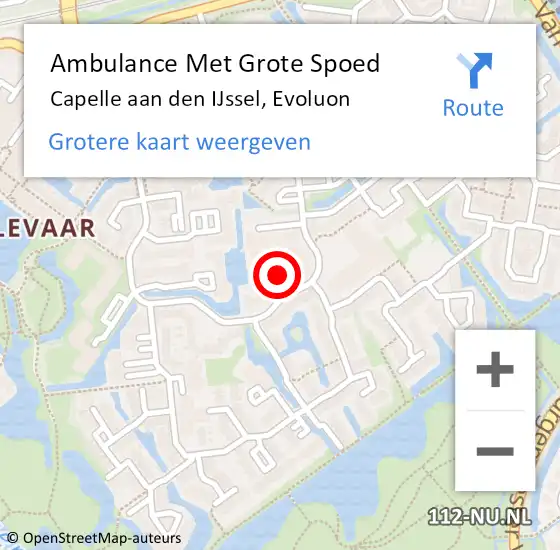 Locatie op kaart van de 112 melding: Ambulance Met Grote Spoed Naar Capelle aan den IJssel, Evoluon op 4 augustus 2019 22:22