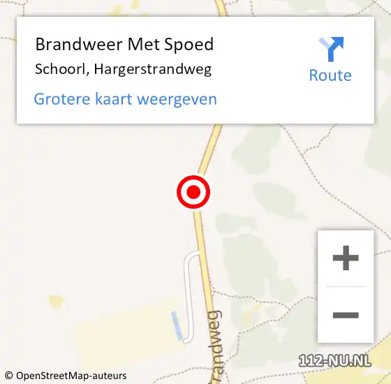 Locatie op kaart van de 112 melding: Brandweer Met Spoed Naar Schoorl, Hargerstrandweg op 5 augustus 2019 09:10