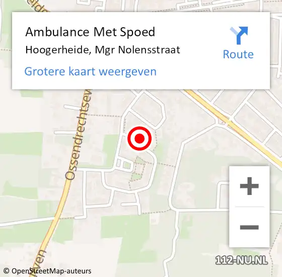 Locatie op kaart van de 112 melding: Ambulance Met Spoed Naar Hoogerheide, Mgr Nolensstraat op 9 april 2014 18:26