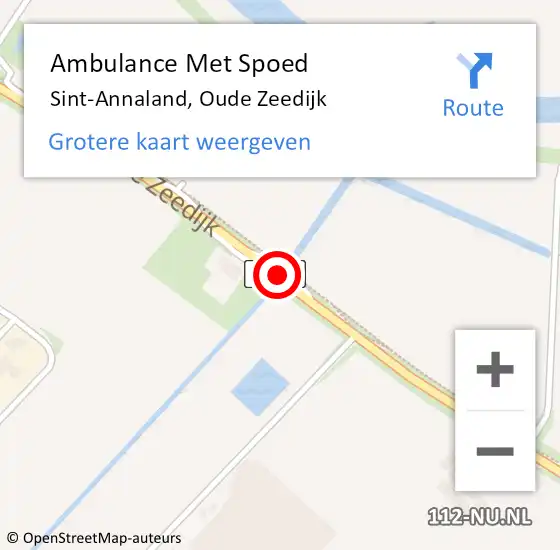 Locatie op kaart van de 112 melding: Ambulance Met Spoed Naar Sint-Annaland, Oude Zeedijk op 5 augustus 2019 11:35