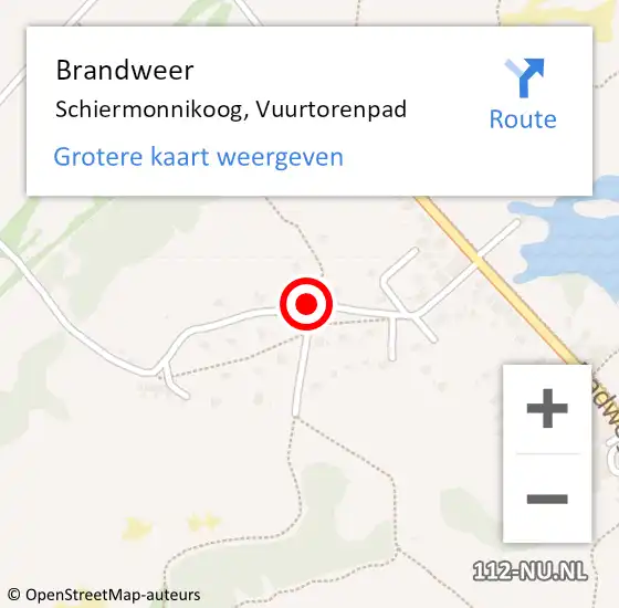 Locatie op kaart van de 112 melding: Brandweer Schiermonnikoog, Vuurtorenpad op 5 augustus 2019 12:34