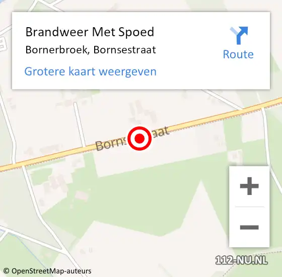 Locatie op kaart van de 112 melding: Brandweer Met Spoed Naar Bornerbroek, Bornsestraat op 5 augustus 2019 14:21