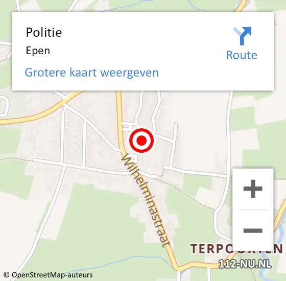 Locatie op kaart van de 112 melding: Politie Epen op 5 augustus 2019 16:22