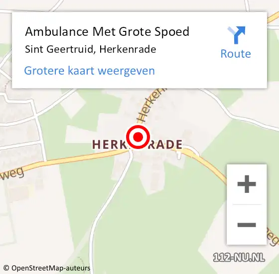 Locatie op kaart van de 112 melding: Ambulance Met Grote Spoed Naar Sint Geertruid, Herkenrade op 9 april 2014 19:32