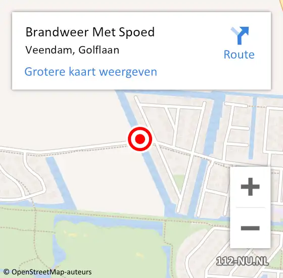 Locatie op kaart van de 112 melding: Brandweer Met Spoed Naar Veendam, Golflaan op 5 augustus 2019 19:02