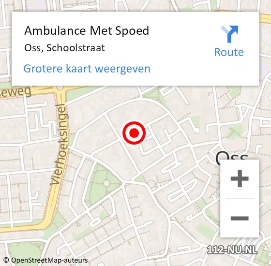 Locatie op kaart van de 112 melding: Ambulance Met Spoed Naar Oss, Schoolstraat op 6 augustus 2019 00:29