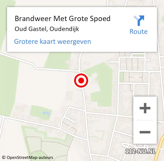 Locatie op kaart van de 112 melding: Brandweer Met Grote Spoed Naar Oud Gastel, Oudendijk op 6 augustus 2019 03:43