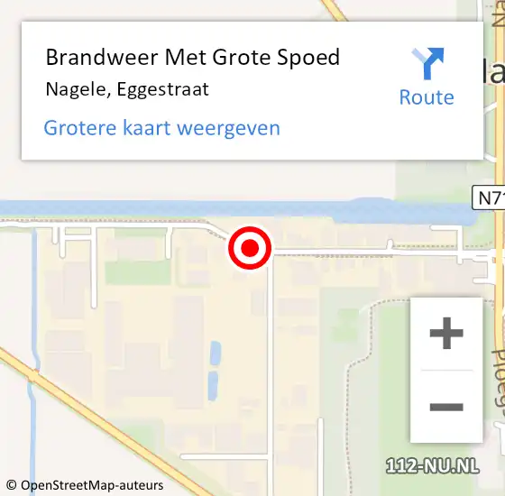 Locatie op kaart van de 112 melding: Brandweer Met Grote Spoed Naar Nagele, Eggestraat op 6 augustus 2019 07:34