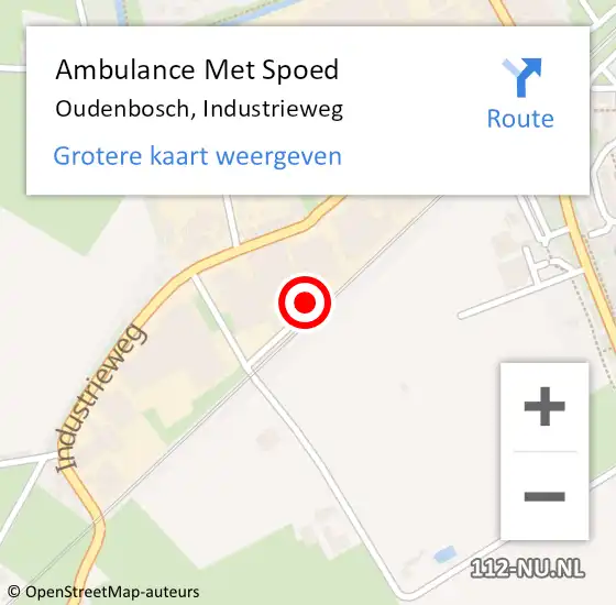 Locatie op kaart van de 112 melding: Ambulance Met Spoed Naar Oudenbosch, Industrieweg op 6 augustus 2019 10:10