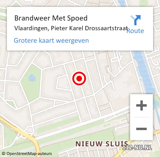 Locatie op kaart van de 112 melding: Brandweer Met Spoed Naar Vlaardingen, Pieter Karel Drossaartstraat op 6 augustus 2019 10:12