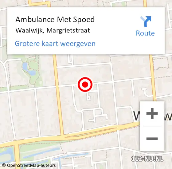 Locatie op kaart van de 112 melding: Ambulance Met Spoed Naar Waalwijk, Margrietstraat op 6 augustus 2019 10:26