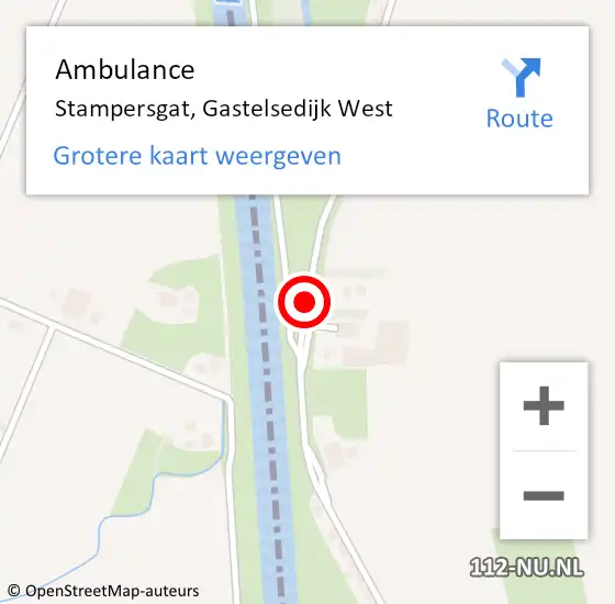 Locatie op kaart van de 112 melding: Ambulance Stampersgat, Gastelsedijk West op 6 augustus 2019 11:14