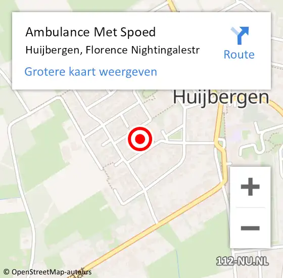 Locatie op kaart van de 112 melding: Ambulance Met Spoed Naar Huijbergen, Florence Nightingalestr op 6 augustus 2019 11:38
