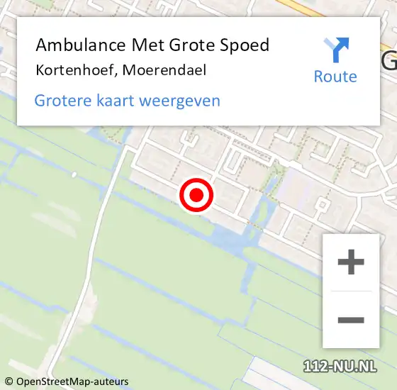 Locatie op kaart van de 112 melding: Ambulance Met Grote Spoed Naar Kortenhoef, Moerendael op 9 april 2014 20:58