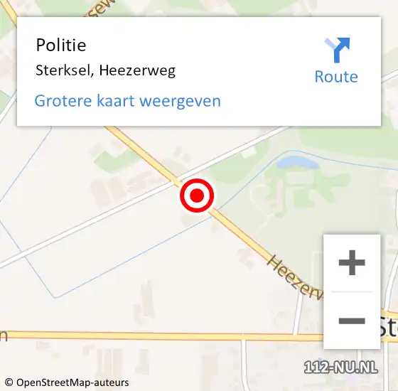 Locatie op kaart van de 112 melding: Politie Sterksel, Heezerweg op 6 augustus 2019 13:19