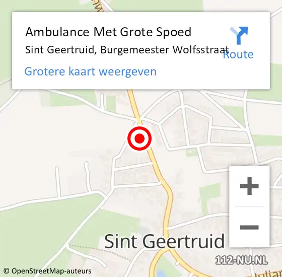 Locatie op kaart van de 112 melding: Ambulance Met Grote Spoed Naar Sint Geertruid, Burgemeester Wolfsstraat op 9 april 2014 20:59